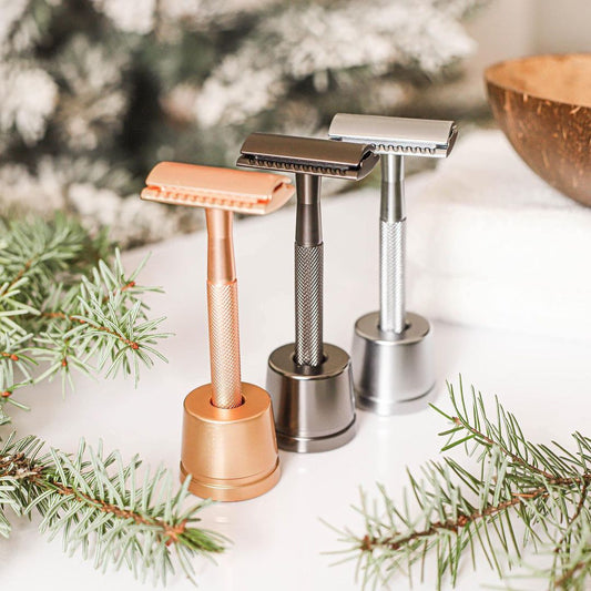 Manual vintage metal razor set