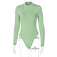 Women long bottoming Zipper bodysuits
