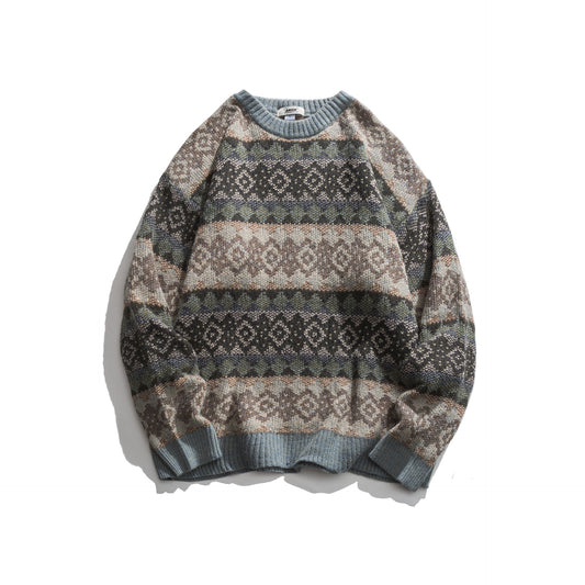 Japanese tide men’ women retro sweater