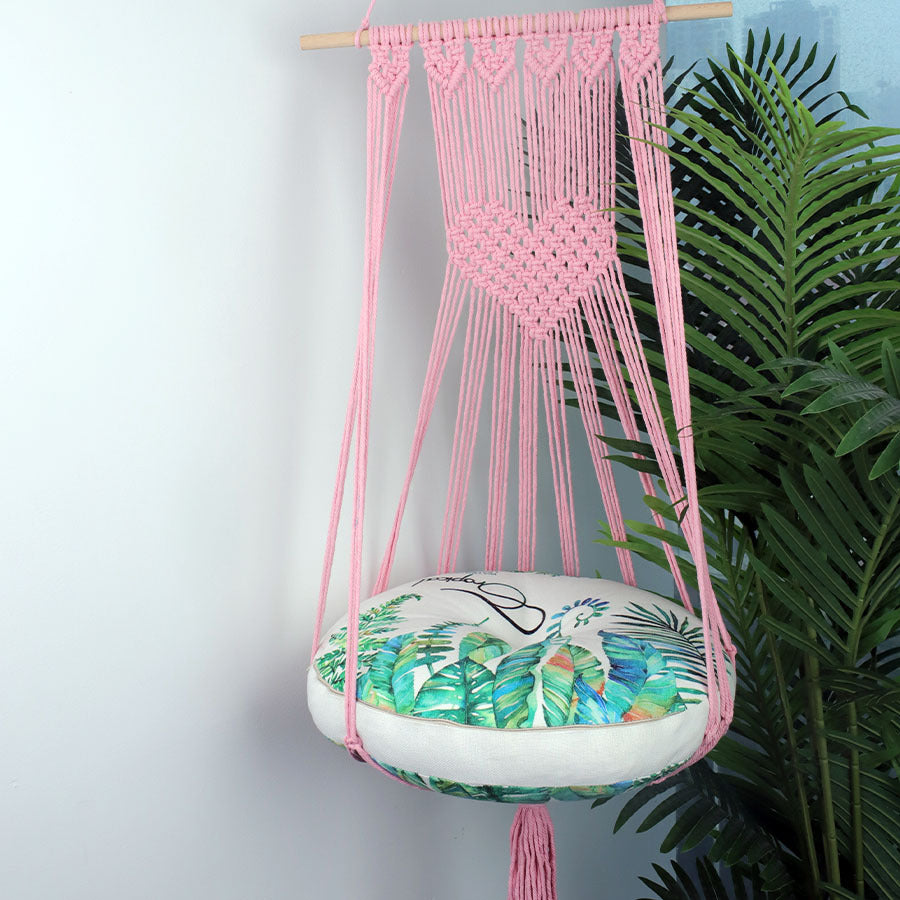 Pet hanging basket swing Pure handmade cotton woven tapestry