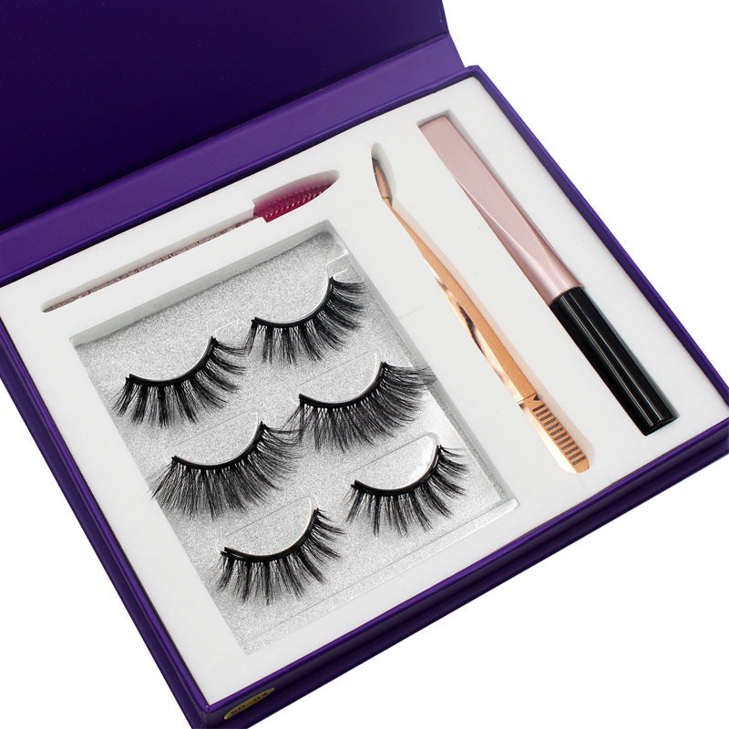 Dimensional Magnet false eyelashes 3 pairs set