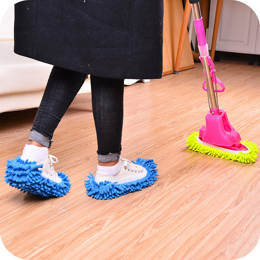 Chenille shoe cover floor cleaner