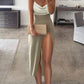 New women pearl swing collar side opening dress