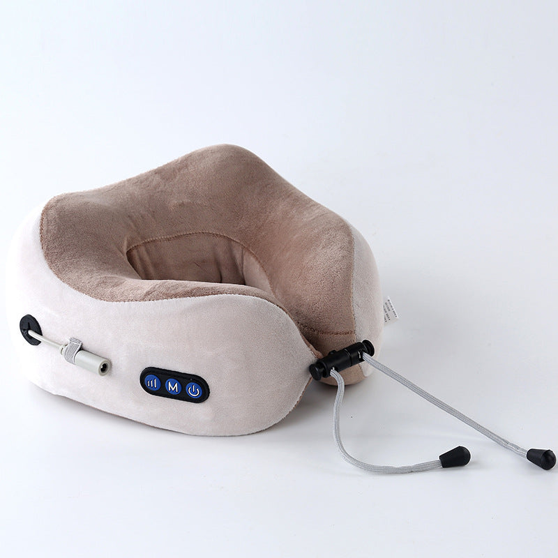 Multifunctional electric heating U-shaped pillow massager