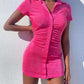 Women New casual short-sleeved cardigan dress