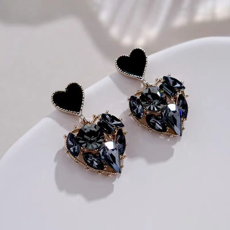 New rhinestone love earrings for women - Watch & Jewelry