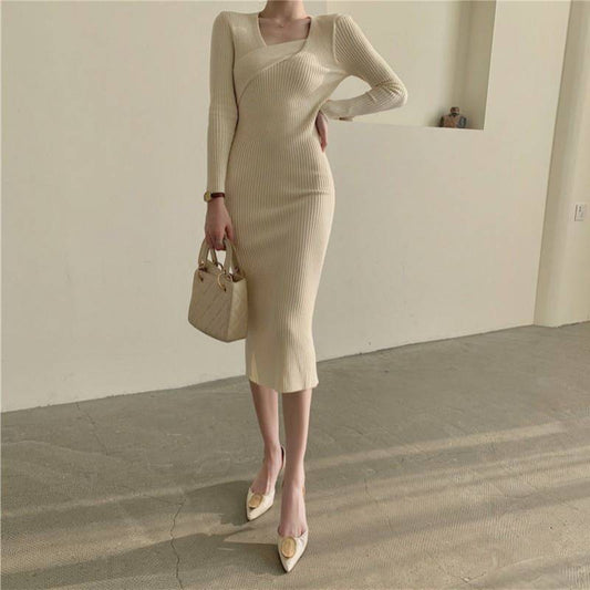 Women French style Knitted dress