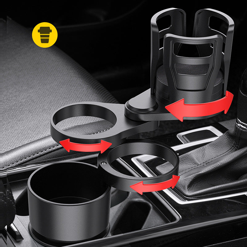 Car retractable rotating water cup rack