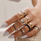 14pcs women rhinestone decor ring set - Watch & Jewelry
