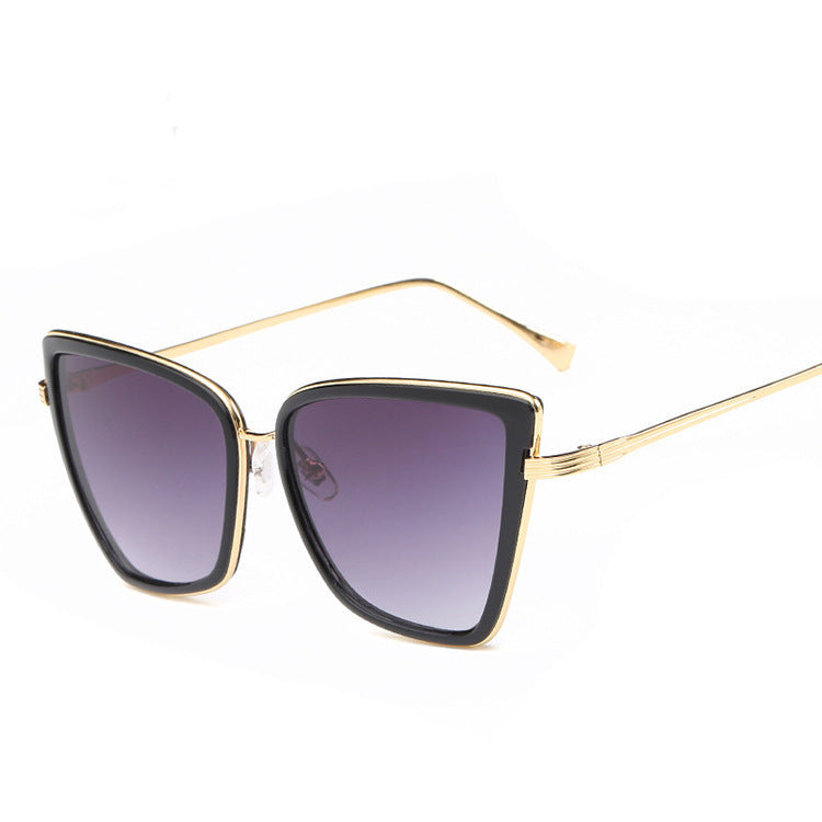 Women retro metal big frame sunglasses