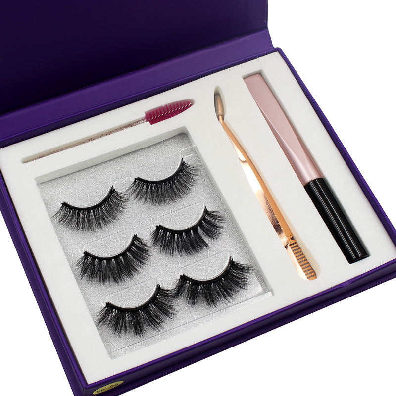 Dimensional Magnet false eyelashes 3 pairs set