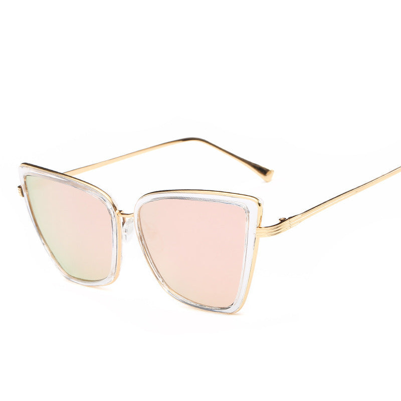 Women retro metal big frame sunglasses