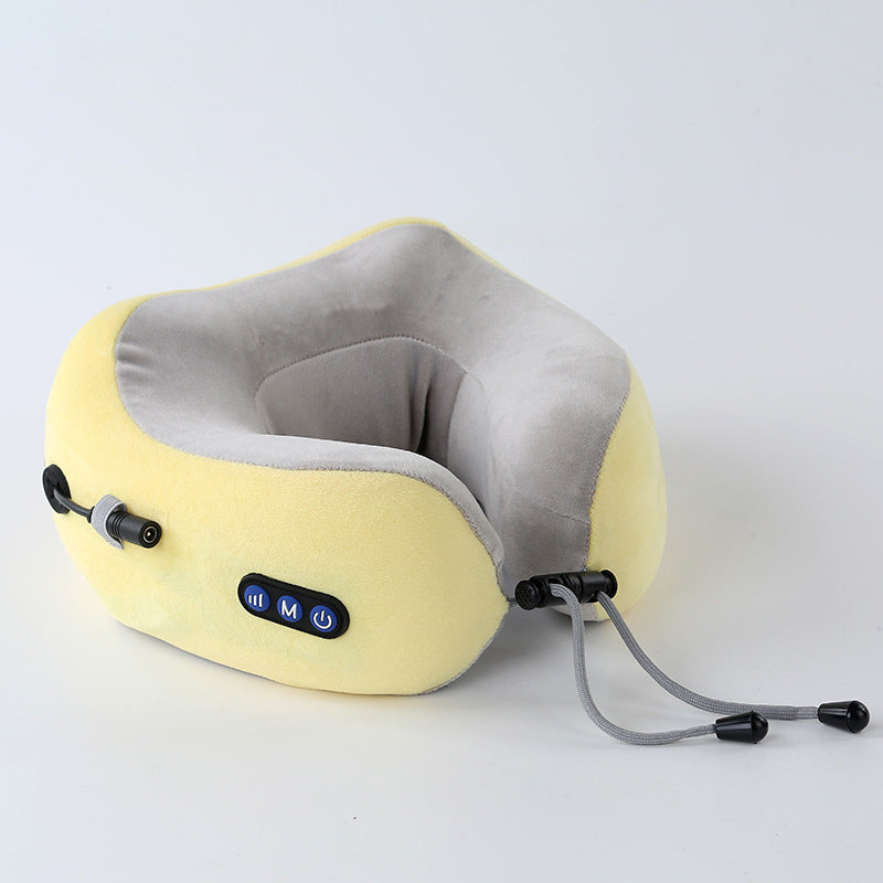 Multifunctional electric heating U-shaped pillow massager