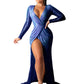 Women sexy elegant high split nightclub dress